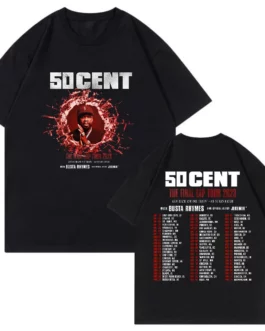 50 Cent The Final Lap Tour T-shirt Fashion Crewneck Short Sleeve Streetwear Men Women T-shirt 2023 Hip Hop Clothes