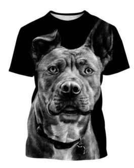 Men’s Tshirt Fashion 3d Pitbull Dog Painted Casual T-shirt for Men Short Sleeve Tops 6xl Summer Casual Oversized Men Clothing