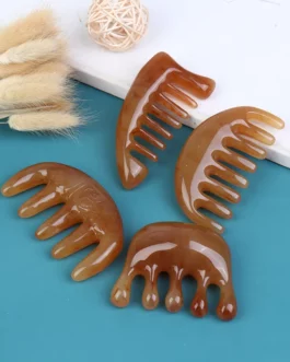 1 Pcs Natural Ox Horn Pocket Comb Wide Toothed Comb SPA Guasha Scalp Massage Brush Hair Care Tool High Quality