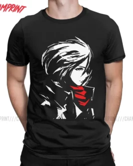 Vintage Mikasa Ackerman Attack On Titan T-Shirts Men 100% Cotton T Shirts Shingeki no Kyojin Short Sleeve Tee Shirt Unique Tops