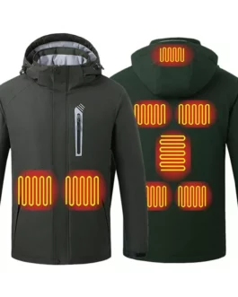 8 Zone Heated Jackets Men Hunting Jackets Waterproof Outdoor Coat Windbreaker USB Heating Hooded Jackets Electric Heated Clothes