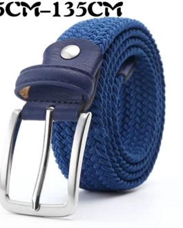 2020 New Design Men Belt Elastic Woven 3.3CM Wide Blue Black Brown Luxury Gift Girls Matching Jeans  Accessories 90CM-135CM