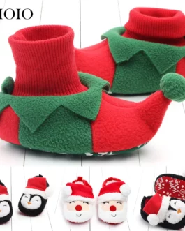 2022 Newborn Baby Toddler First Walkers Walking Shoes Winter Warm Shoes Christmas Xmas Cosplay Shoes pour b?b?s Navidad New Year