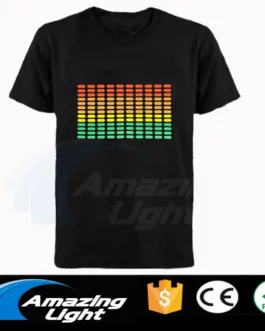 Hot Sale Sound Active Equalizer El T Shirt Equalizer Light Up Down Led T Shirt Flashing Music Activated Led T-shirt