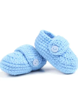 2021 New Fashion Comfortable Buckle Baby Shoes Handmade Knitting Crochet Booties Crib Walk Shoes for Infants Toddlers