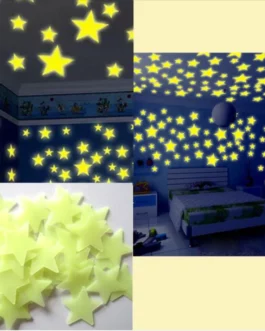 50/70/100 PC children fluorescent kids bedroom glow in the dark shine wall stickers stars moon luminous shine colors