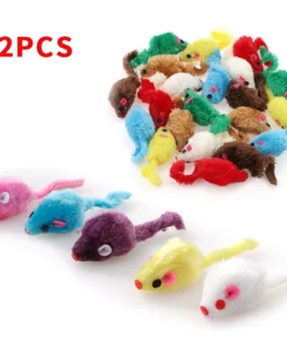12pcs 10cm Cat Toys Interactive Fur Mice Fur False Long-haired Tail Mice Rattle Toys for Cat Toy Cats Toys Pet Products Random