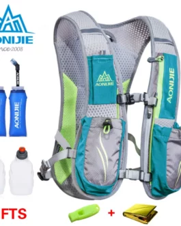 AONIJIE 2020 Running Marathon Hydration Nylon 5.5L Outdoor Running Bags Hiking Backpack Vest Marathon Cycling Backpack Green250G