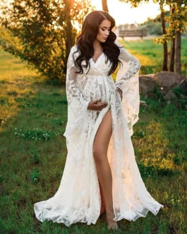 Bohemian Maternity Clothes Pregnant Women For Photo Shoot Dresses Costume Elegant Gown Matemity Sukienka Photography Vestidos