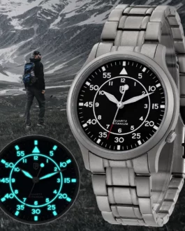 BERNY Titanium Watch for Men AR Coating Sapphire Fashion Wristwatch Luminous VH31 Ultra-thin Quartz Watch Waterproof 5ATM Watch