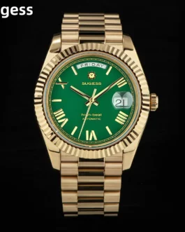 2023 New Sugess Watch of Men 40mm Day Date Automatic Tianjin ST2146 Movement Retro Mechanical Wristwatch Sapphire Glass Golden