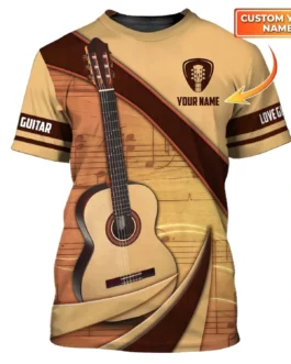 Guitar 3D Printing T Shirt Man Summer O-Neck Short Sleeve Oversized Top Casual Tee Loose Streetwear Harajaku