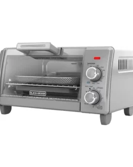 DUTRIEUX air fryer oven 4-Slice Toaster Oven, Silver & Black, mini oven kitchen appliances