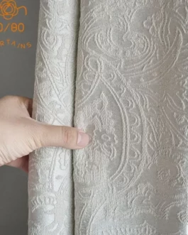 2023 New Cotton Linen Paisley Jacquard Thickening Blackout Curtains for Living Room Bedroom Finished Custom Home Decoration