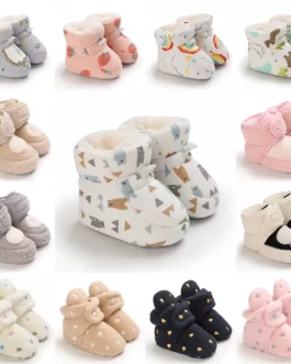 2022 Winter Snow Baby Boots Multiple Colors Warm Fluff Balls Indoor Colloidal particle sole Infant Newborn Toddler Baby Shoes