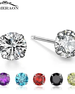 15 Colors Mini Stud Earring Silver 925 3/4/5/6mm Crystals CZ Rhinestone Small Ear Bone Jewelry Stack-able for Student Girls Gift
