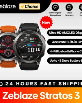 [Flagship 2023] Zeblaze Stratos 3 Premium GPS Smart Watch Ultra HD AMOLED Display Built-in GPS Hi-Fi Bluetooth Phone Calls