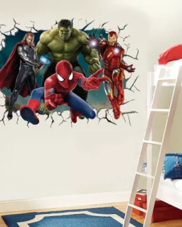 3D avengers wall stickers living room bedroom wall decoration Super hero movie poster wall stickers for kids rooms