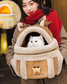 2022new Pet Carrier Bag Winter Warm Cat Carrier Backpack Portable Travel Puppy Cat Double Shoulder Pets Head Come Out Bag
