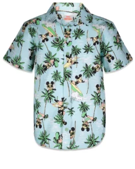 Disney Mickey Mouse Hawaiian Shirt Men’s Disneyland Short Sleeve Button Up Shirt Casual Fashion Beach Shirt Vintage Tops
