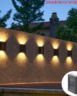 1-16PCS Solar Wall Lamp Outdoor Up and Down Luminous Lighting LED Lights IP65 Waterproof for Garden Balcony Street Decor Lamps
