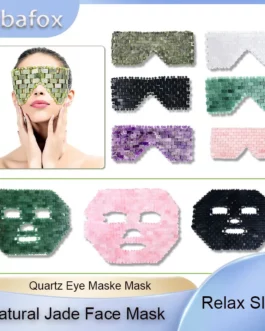 100% Natural Jade Eye Mask Rose Quartz Eye Mask Massager Sleep for Dark Circles Therapy Deep Sleep Beads Tools Care Stone Face
