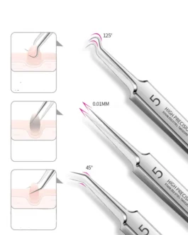 3 Pcs/lot Acne Needle Tweezers Blackhead Blemish Pimples Removal Pointed Bend Gib Head Face Care Tools Comedone Acne Extractor