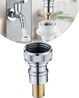 1pc Faucet Spout Adapter Brass Washing Machine Automatic Water Stop Nozzle Connector For 1/2inch Taps Bathroom Fixture Parts