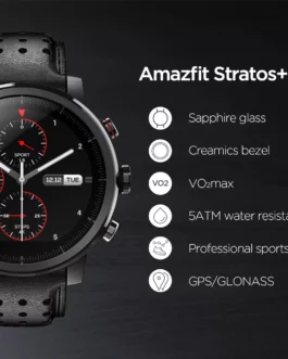 Amazfit Stratos+ Android Smart Fitness Sports Watch IPhone 5ATM Imperme?vel Bluetooth M?sica GPS Integrado 90-95 Nova M?quina R